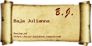 Baja Julianna névjegykártya